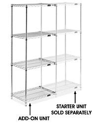 USC H-2938-63A CHROME WIRE SHELVING ADD-ON UNIT - 24 X 