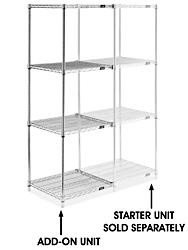 USC H-2944-72A CHROME WIRE SHELVING ADD-ON UNIT - 24 X 