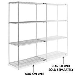 USC H-2946-86A CHROME WIRE SHELVING ADD-ON UNIT - 48 X 