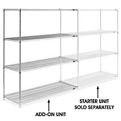 USC H-2947-72A CHROME WIRE SHELVING ADD-ON UNIT - 60 X 