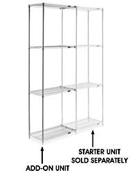 USC H-2939-96A CHROME WIRE SHELVING ADD-ON UNIT - 30 X 