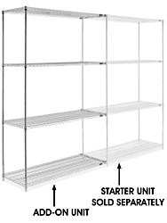 USC H-2947-96A CHROME WIRE SHELVING ADD-ON UNIT - 60 X 