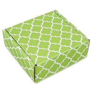 USC S-21684LL PRINTED MAILER - 8 X 8 X 3", LIME LATTIC