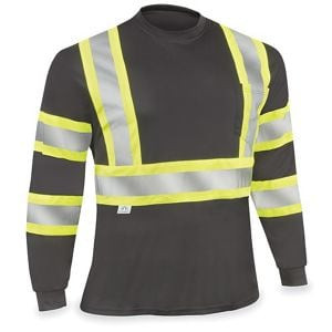 USC S-23521-M BLACK HI-VIS LONG SLEEVE T-SHIRT - MEDIU