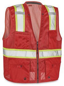 USC S-22908R-S COLORED HI-VIS SAFETY VEST - RED, S/M