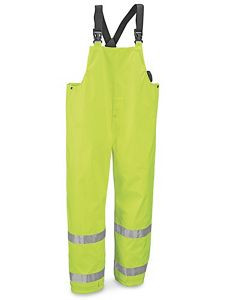 USC S-19980G-X HEAVY DUTY CLASS 3 RAIN OVERALLS - LIME,