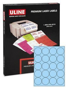 USC S-21848BLU ULINE CIRCLE LASER LABELS - PASTEL BLUE,