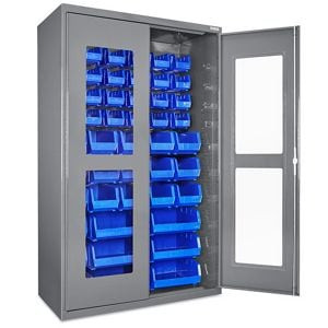 USC H-8483BLU CLEAR-VIEW BIN STORAGE CABINET - 48 X 24