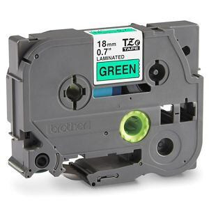 USC S-23135 BROTHER P-TOUCH TZE TAPE - BLACK ON GREE