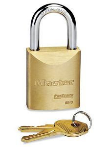 USC H-6718 BRASS PADLOCK - KEYED ALIKE, 1 316" SHAC