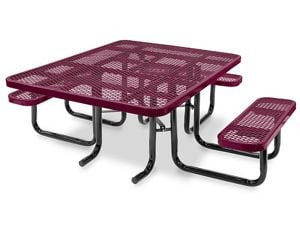 USC H-2671BU ADA METAL PICNIC TABLE - 46" SQUARE, BUR