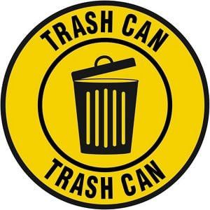 USC S-23153 WAREHOUSE FLOOR SIGN - "TRASH CAN", 17" 