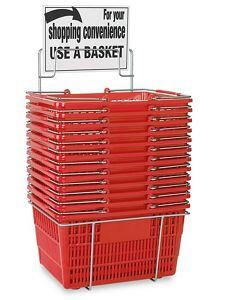 USC H-7875R HAND-HELD SHOPPING BASKETS WITH RACK - R
