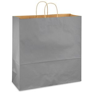 USC S-13144GR KRAFT TINTED COLOR SHOPPING BAGS - 18 X 