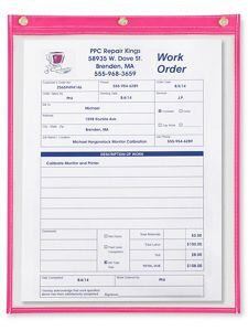 USC S-3226P JOB TICKET HOLDERS - 12 X 15", PINK