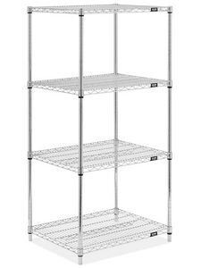 USC H-8025-63 CHROME WIRE SHELVING UNIT - 30 X 24 X 63