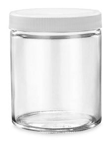 USC S-15847P-W STRAIGHT-SIDED GLASS JARS - 6 OZ, WHITE 