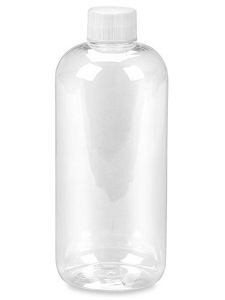 USC S-21697 CLEAR BOSTON ROUND BOTTLES - 16 OZ