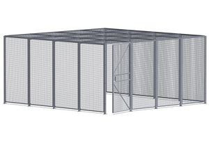 USC H-8299-3 WIRE SECURITY ROOM WITH ROOF - 16 X 16 X