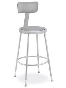 USC H-4830GR SHOP STOOL WITH BACKREST - PADDED WITH A