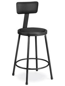 USC H-4829BL SHOP STOOL WITH BACKREST - PADDED, BLACK