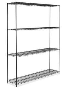USC H-2425-96 BLACK WIRE SHELVING UNIT - 72 X 18 X 96"