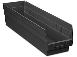 USC S-23366BL PLASTIC SHELF BINS - 7 X 24 X 6", BLACK