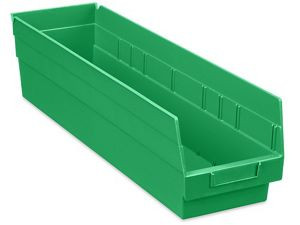 USC S-23366G PLASTIC SHELF BINS - 7 X 24 X 6", GREEN