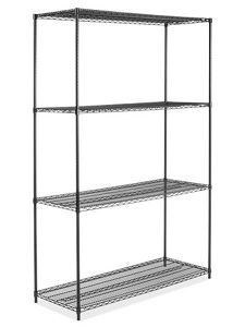 USC H-1751-96 BLACK WIRE SHELVING UNIT - 60 X 24 X 96"