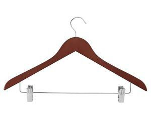 USC S-21709WAL WOOD HANGERS - SUIT COMBO, WALNUT