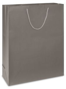 USC S-16669GR MATTE LAMINATE SHOPPING BAGS - 16 X 6 X 