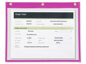 USC S-5512PUR JOB TICKET HOLDERS - 12 X 9", PURPLE