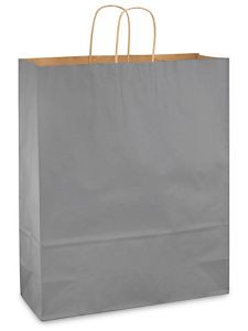 USC S-8593GR KRAFT TINTED COLOR SHOPPING BAGS - 16 X 