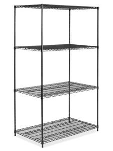 USC H-6748-86 BLACK WIRE SHELVING UNIT - 48 X 30 X 86"