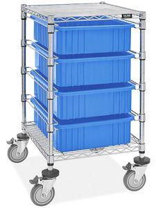 USC H-7027BLU 4 BIN RESTOCKING CART - 20 X 15 X 6" BLU