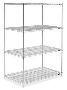 USC H-6760-72 CHROME WIRE SHELVING UNIT - 48 X 30 X 72