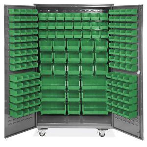 USC H-9052G MOBILE BIN STORAGE CABINET - 48 X 24 X 8