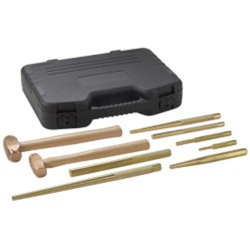 OTC 4629 MASTER BRASS HAMMER AND PUNCH SET,9PCS.