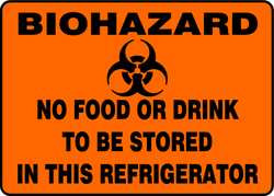 ACCUFORM SIGNS MBHZ528VA BIOHAZARD SIGN 10 X 14IN BK/ORN AL SURF