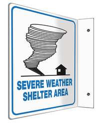 ACCUFORM SIGNS PSP254 EMERGENCY SIGN 8X8 BK BL/WHT PS ENG