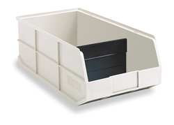 AKRO-MILLS 30358BEIGE SHELF BIN 20-1/2 IN L 11 IN W 7 IN H