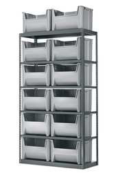 AKRO-MILLS AS187913014 BIN SHELVING UNIT 18DX36WX79H 15 BINS