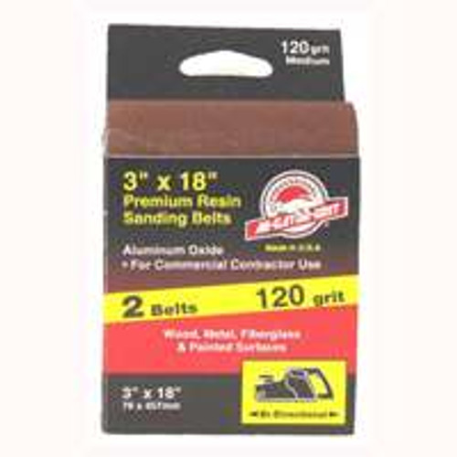 ALI INDUSTRIES 3149 SANDING BELTS, ALUMINUM OXIDE, 120-GRIT,