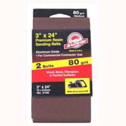 ALI INDUSTRIES 3156 3X24IN 80GRIT ALUM OX BELT 2PK