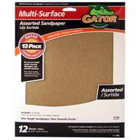 ALI INDUSTRIES 4445 SANDPAPER, ASSORTED GRIT, 9 X 11-IN., 12