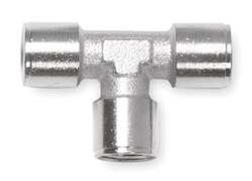 ALPHA FITTINGS 82400N-04 FEMALE TEE NICKEL-PLATED BRASS 1/4 IN. ALPHA FITTINGS 82400N-04 FEMALE TEE NICKEL-PLATED BRASS 1/4 IN.