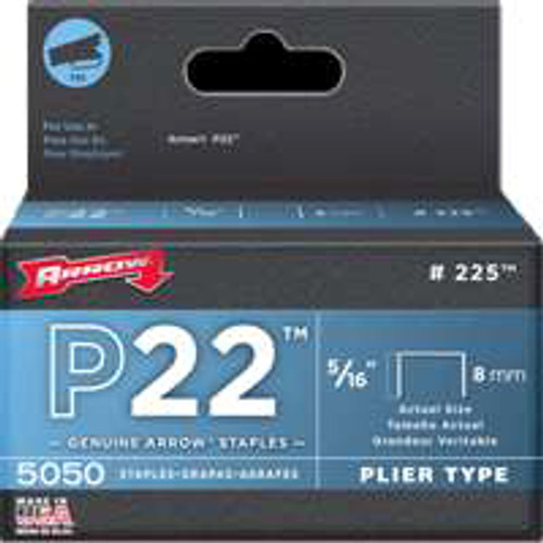 ARROW FASTENER CO 225 STAPLE FLT F/P22 BX5000 5/16IN ARROW FASTENER CO 225 STAPLE FLT F/P22 BX5000 5/16IN