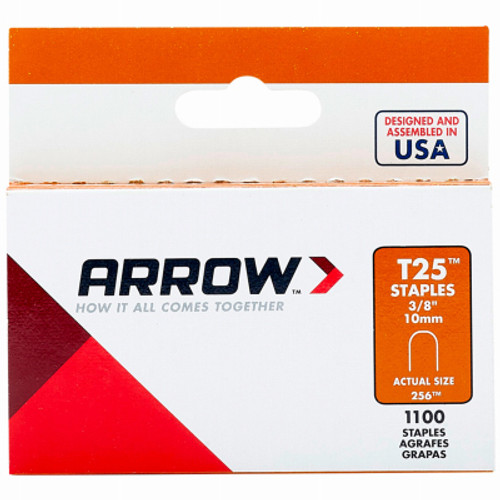ARROW FASTENER CO 256 STAPLE RND F/T25 BX1100 3/8IN  ARROW FASTENER CO 256 STAPLE RND F/T25 BX1100 3/8IN