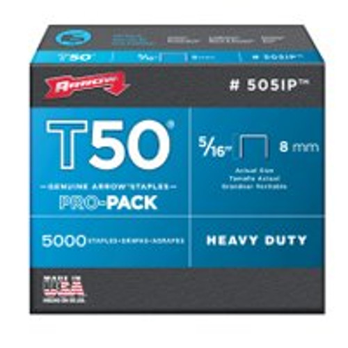ARROW FASTENER CO 505IP T-50 STAPLES, 5/16-IN., 5000-PK.