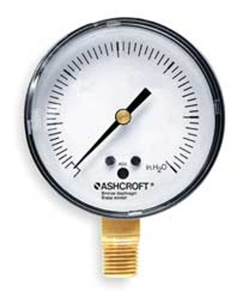 ASHCROFT 25 1490A 02L 15" H20 H8418 PRESSURE GAUGE 0 TO 15H2O 2-1/2IN 